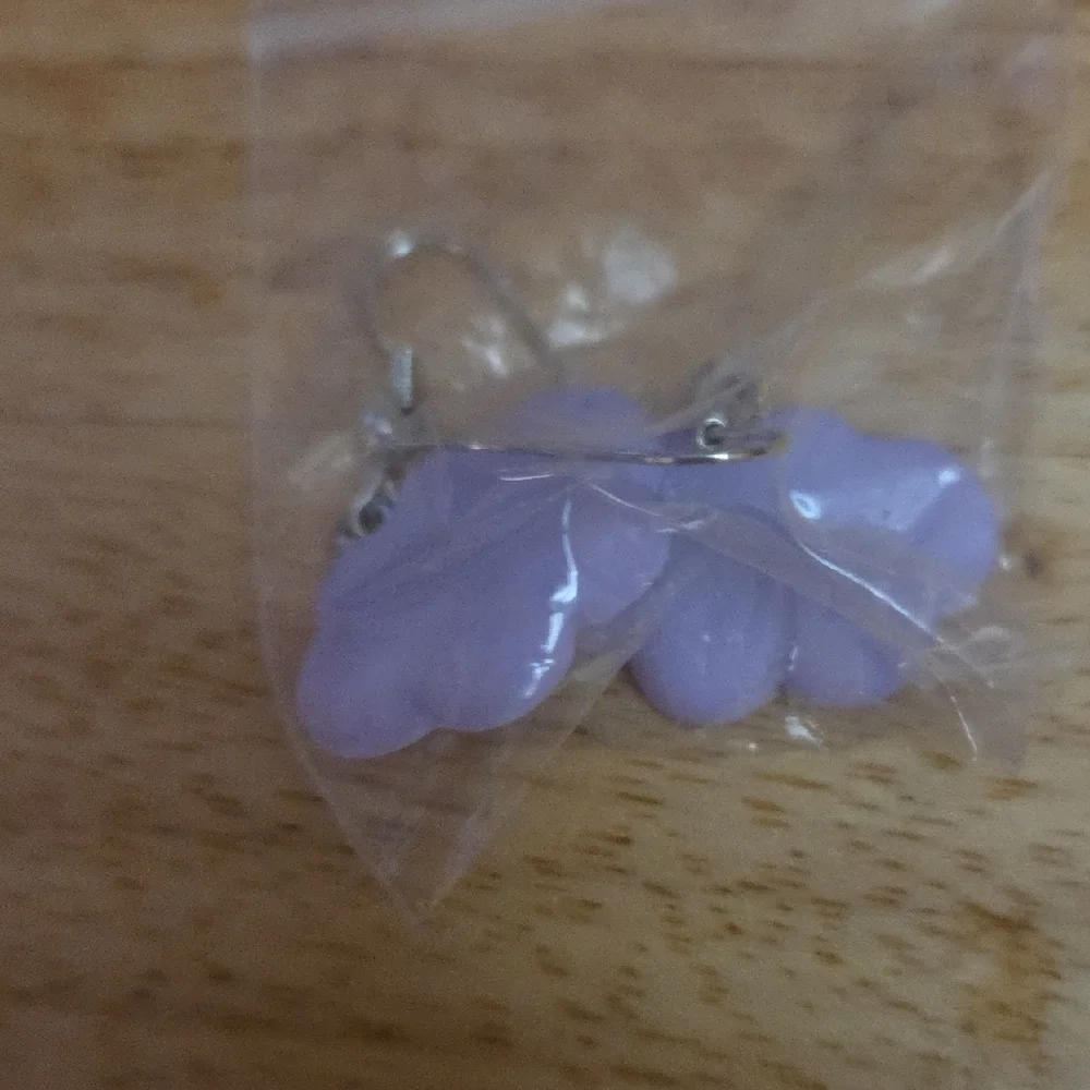 Earrings,Purple and Pink Flower Set